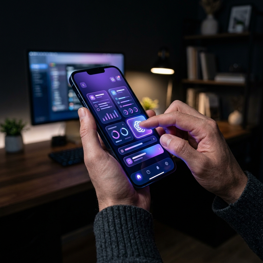 Smartphone mit KI Aufgaben-App
